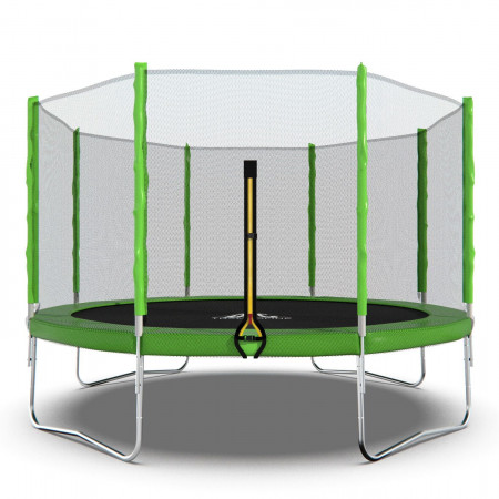 Батут DFC Trampoline Fitness с сеткой 12ft Светло-зелёный