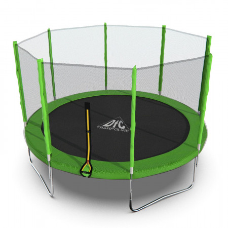 Батут DFC Trampoline Fitness с сеткой 12ft Светло-зелёный