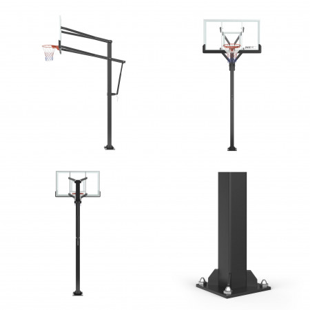 Баскетбольная стойка стационарная UNIX Line B-Stand-TG PRO 72"x42" R45 H230-305 см