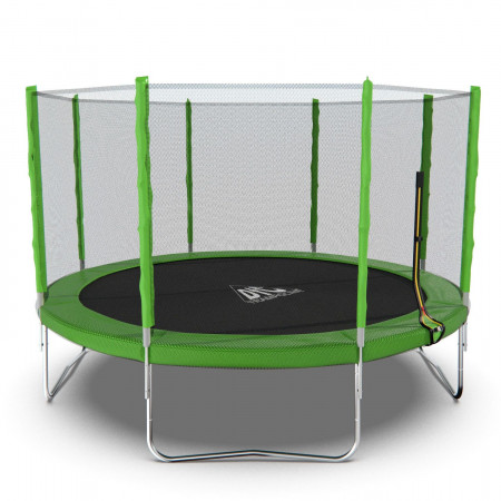 Батут DFC Trampoline Fitness с сеткой 12ft Светло-зелёный