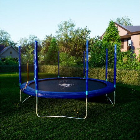 Батут DFC Trampoline Fitness с сеткой 14ft Синий