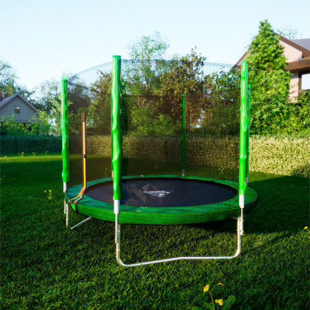 Батут DFC Trampoline Fitness с сеткой 8ft Светло-зелёный