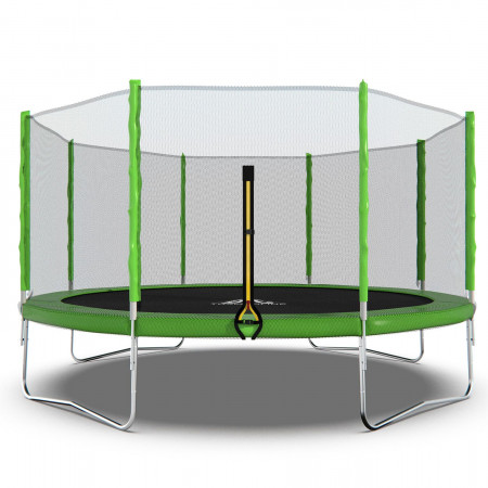 Батут DFC Trampoline Fitness с сеткой 14ft Светло-зелёный