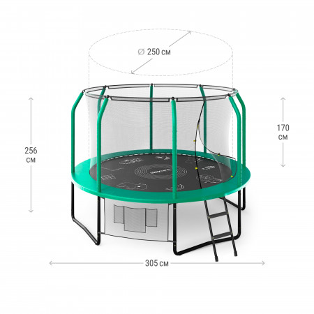 Батут UNIX Line SUPREME GAME 10 ft (Green)