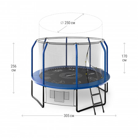 Батут UNIX Line SUPREME GAME 10 ft (Blue)