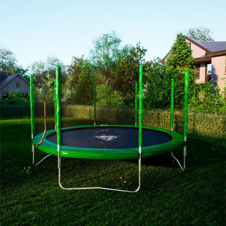 Батут DFC Trampoline Fitness с сеткой 14ft Светло-зелёный