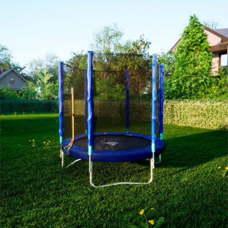 Батут DFC Trampoline Fitness с сеткой 6ft Синий